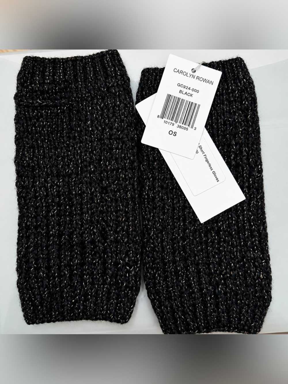 Carolyn Rowan Black Cashmere Fingerless Gloves Size OS